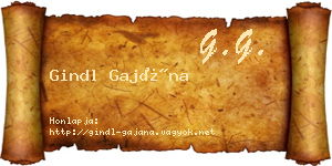 Gindl Gajána névjegykártya
